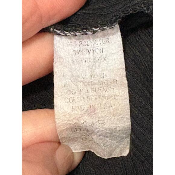 Dressed In LALA Ribbed Ozzy Midi T-shirt Dress Women's Large Black Lagenlook - Picture 7 of 7